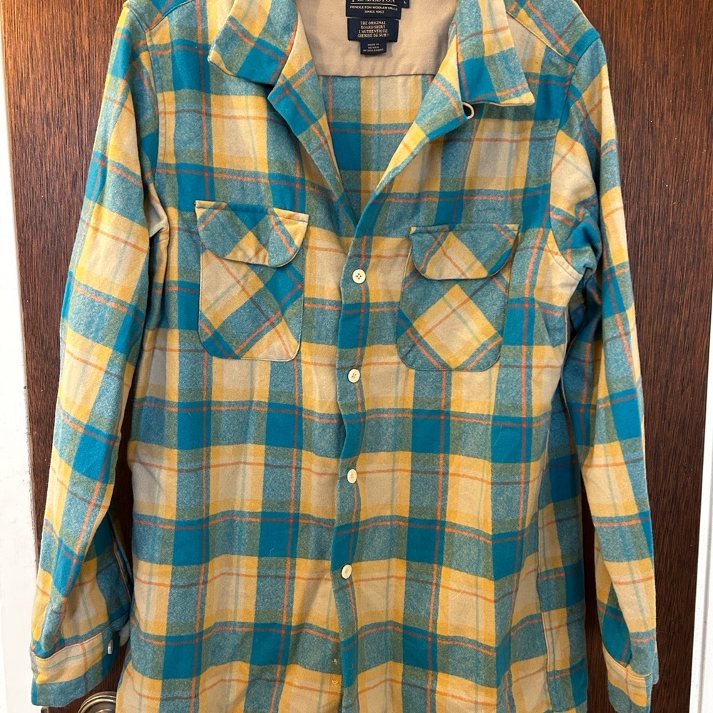 Pendleton Blue and Yellow Plaid Shirt